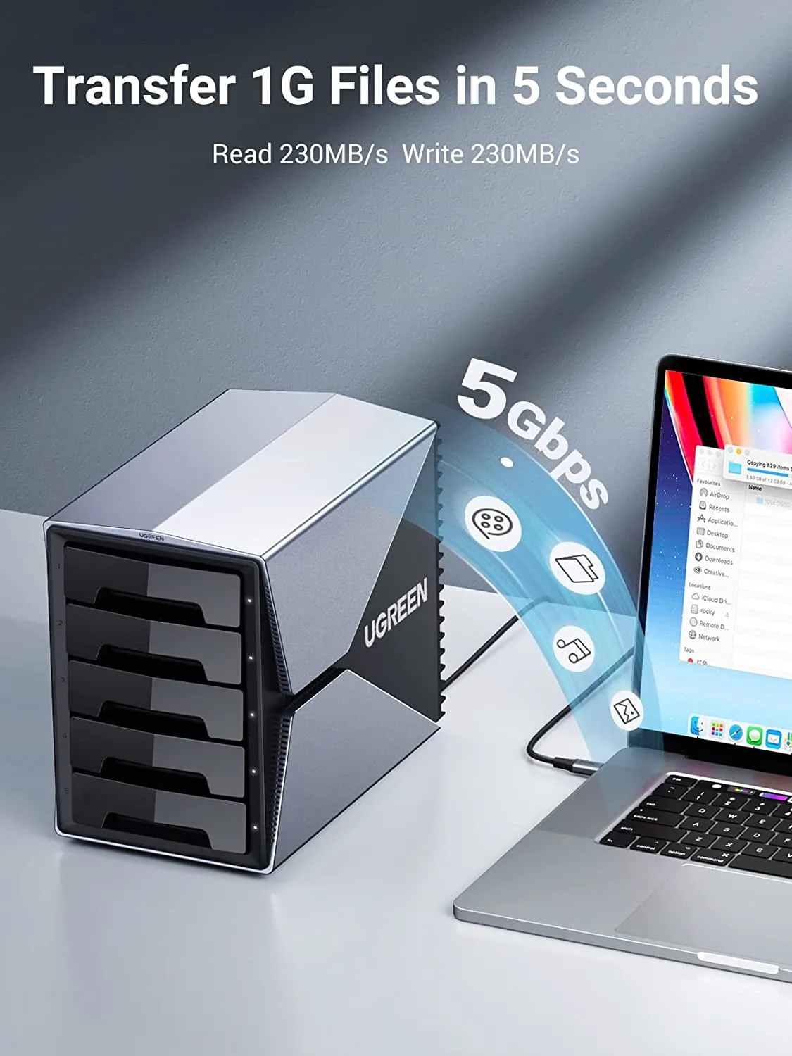 Editors Pick UGREEN 5 Bay USB-C to SATA HDD SSD RAID Enclosure  Limited Stock!