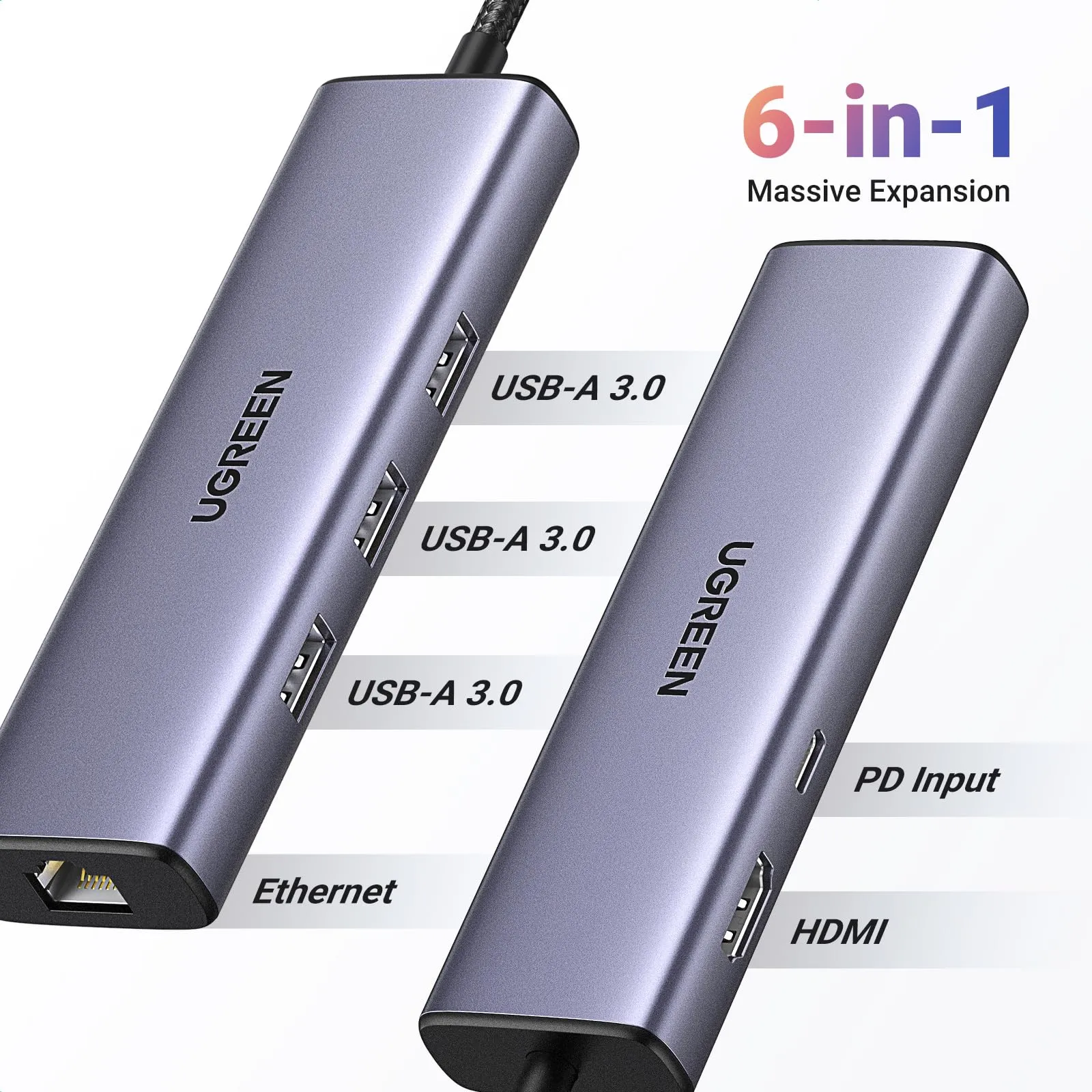 Editors Pick UGREEN Revodok 6 in 1 USB C Hub Gigabit Ethernet Adapter with 4K HDMI  Limited Availability!