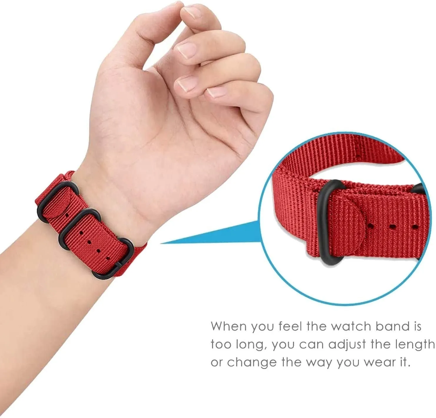 Exclusive Amazfit GTS 2 Nylon Strap with Buckle (Red)  Last Few Pieces!