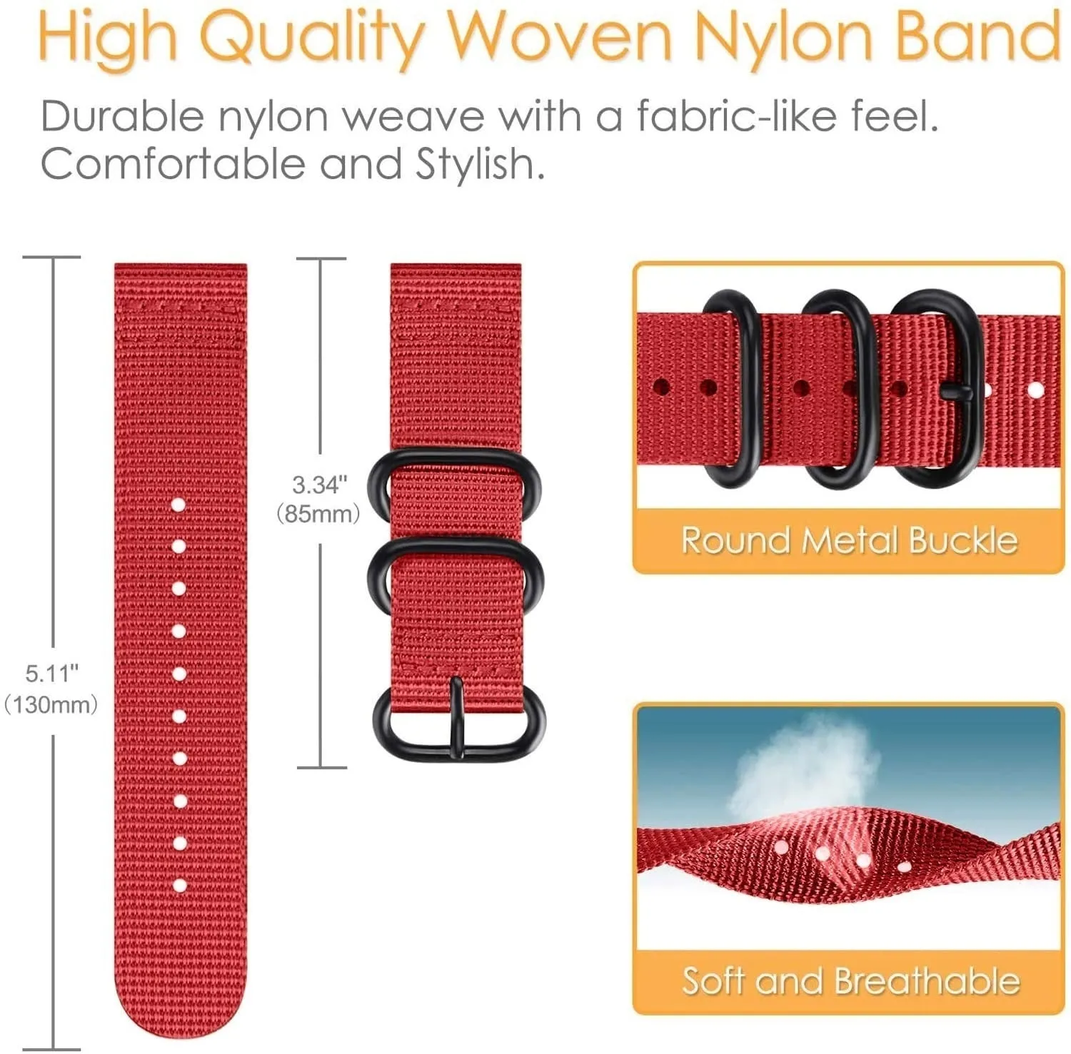 Exclusive Amazfit GTS 2 Nylon Strap with Buckle (Red)  Last Few Pieces!