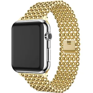 Exclusive Apple Watch Beaded Steel Strap (Gold)  Last Chance!
