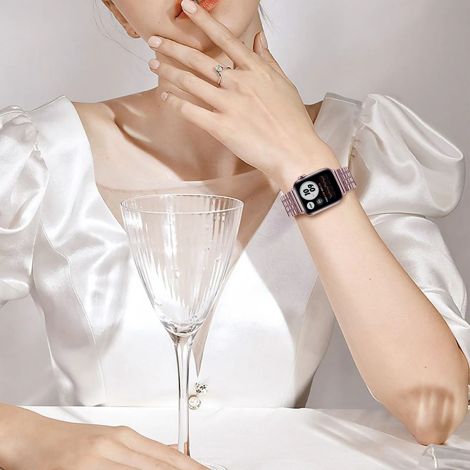 Exclusive Apple Watch Fine Steel Strap (Pink)  Limited Release!