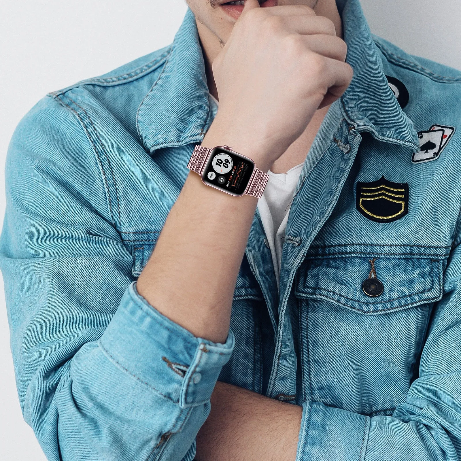 Exclusive Apple Watch Fine Steel Strap (Pink)  Limited Release!