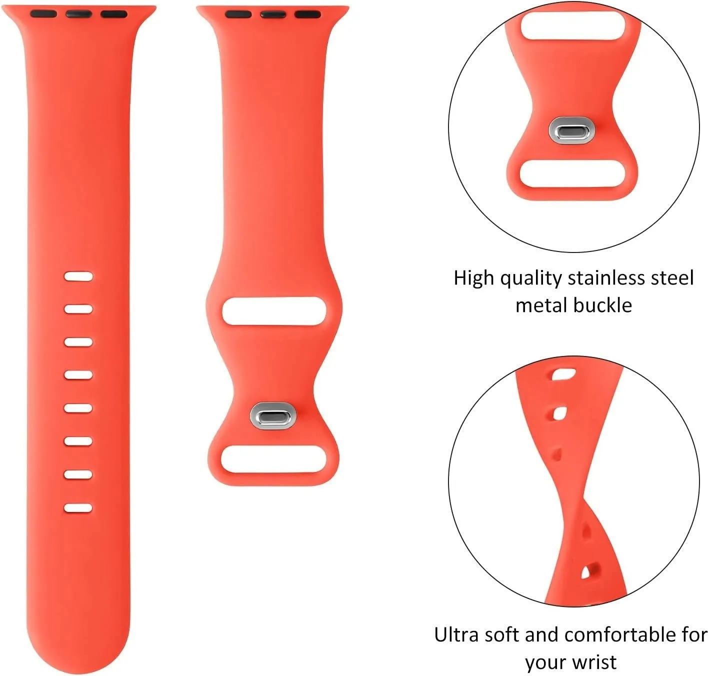 Exclusive Apple Watch Silicone Strap Classic (Coral)  Limited Availability!