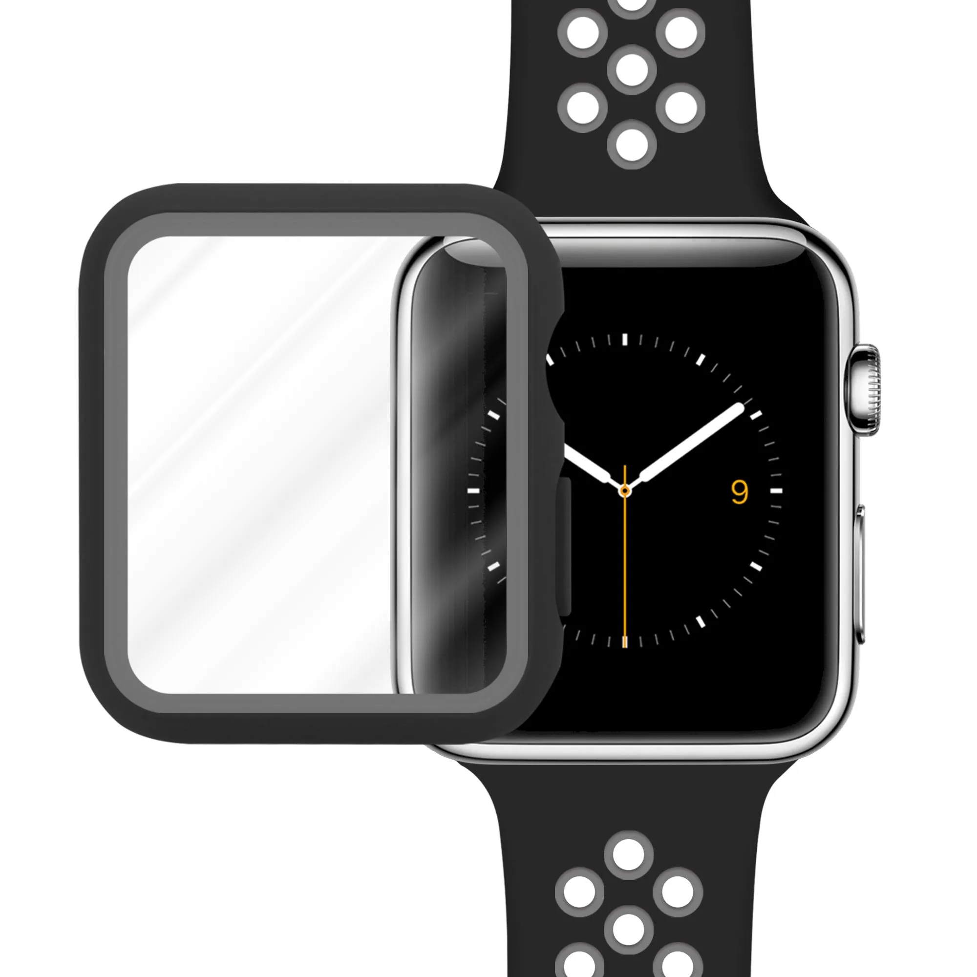 Exclusive Apple Watch Sport Strap   TPU Case (Black/Grey)  Last Few Pieces!