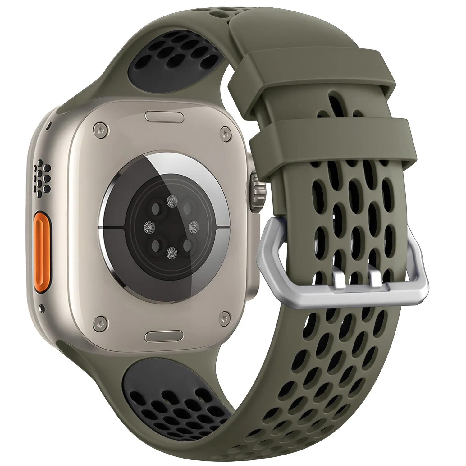 Exclusive Apple Watch Sport Strap with Buckle (Army Green/Black)  Dont Miss Out!