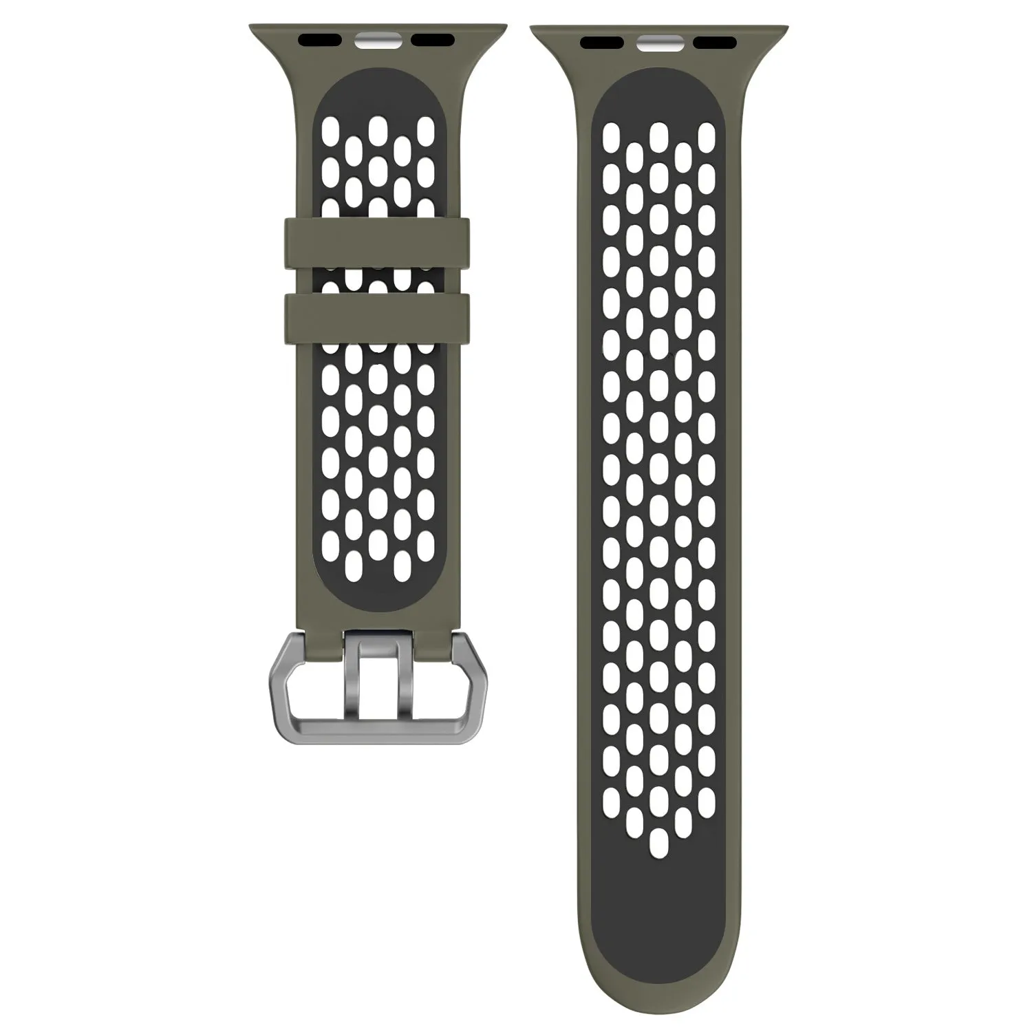 Exclusive Apple Watch Sport Strap with Buckle (Army Green/Black)  Dont Miss Out!