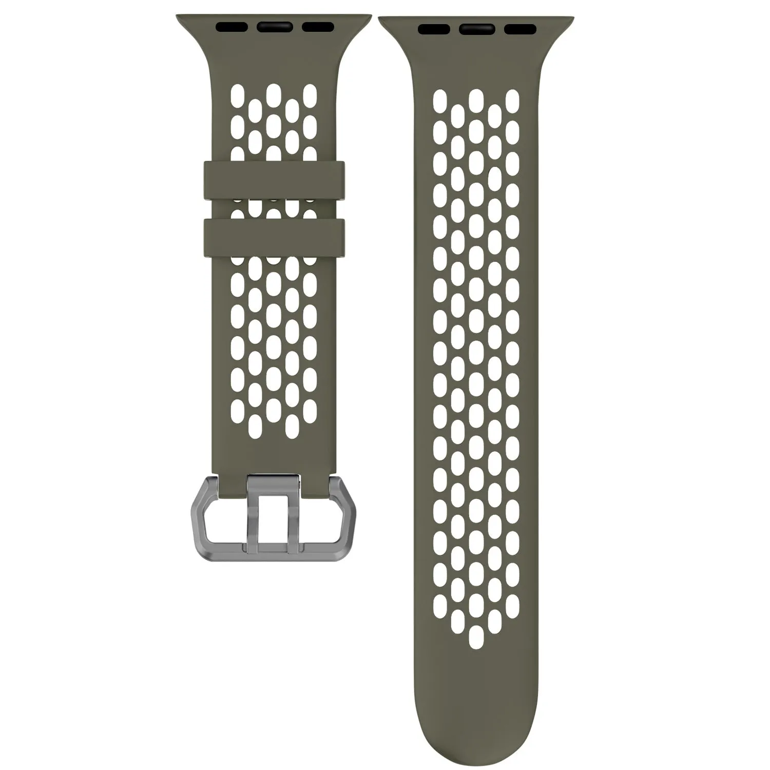 Exclusive Apple Watch Sport Strap with Buckle (Army Green/Black)  Dont Miss Out!