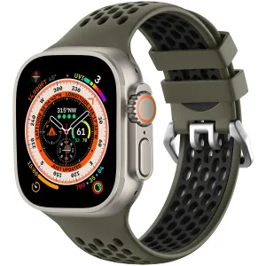 Exclusive Apple Watch Sport Strap with Buckle (Army Green/Black)  Dont Miss Out!