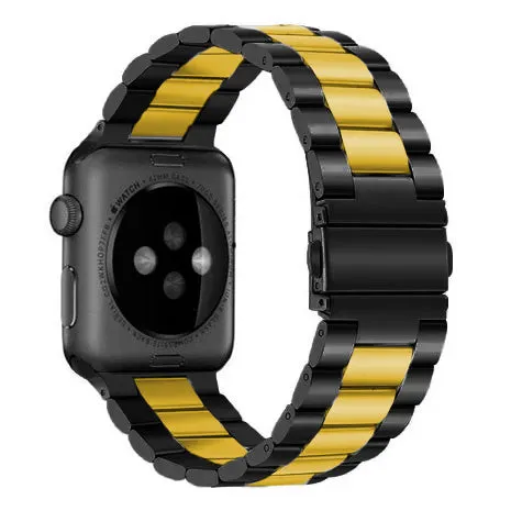 Exclusive Apple Watch Steel Strap (Black/Gold)  Last Few Pieces!