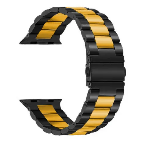 Exclusive Apple Watch Steel Strap (Black/Gold)  Last Few Pieces!