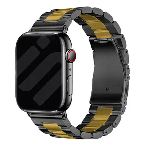 Exclusive Apple Watch Steel Strap (Black/Gold)  Last Few Pieces!