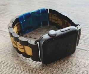 Exclusive Apple Watch Wood Strap (Black/Tan)  Going Fast!