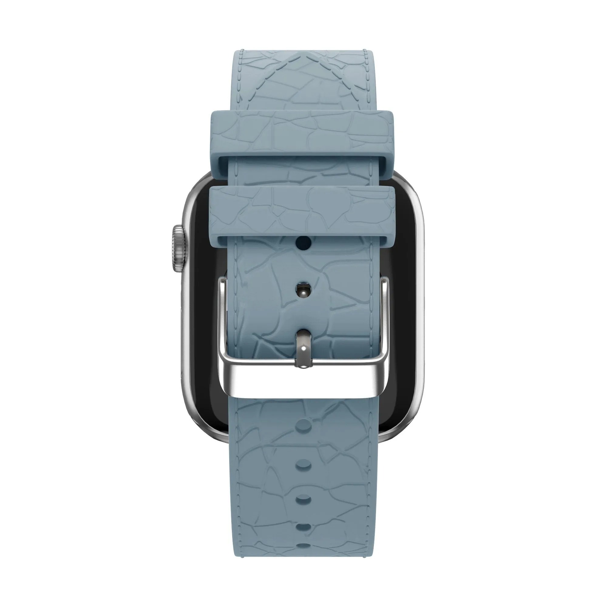 Exclusive Bandz Apple Watch Silicone Strap With Leather Pattern (Grayblue)  Today Only!