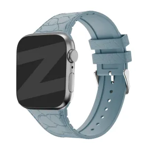 Exclusive Bandz Apple Watch Silicone Strap With Leather Pattern (Grayblue)  Today Only!