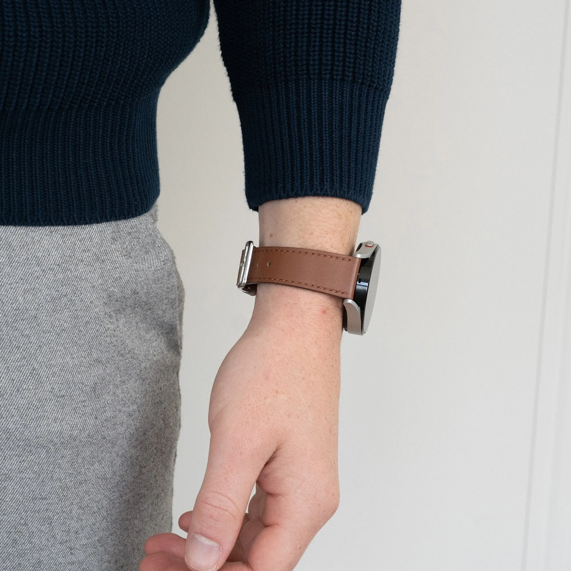 Exclusive Bandz Redmi Watch 5 Active Leather Strap 'Deluxe' (Brown)  Limited Availability!
