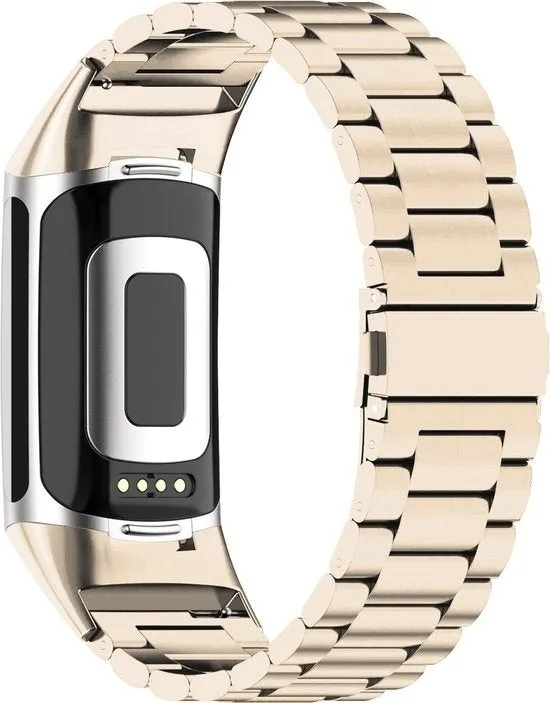 Exclusive Fitbit Charge 6 Steel Strap (Champagne)  Limited Stock!