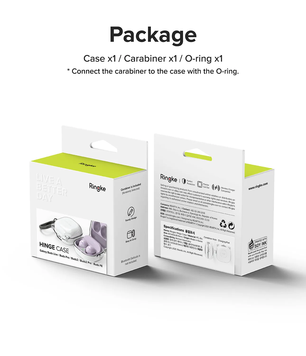 Exclusive Galaxy Buds FE / 2 Pro / Buds 2 / Galaxy Buds Pro / Live Case | Hinge - Clear  Stylish & Comfortable