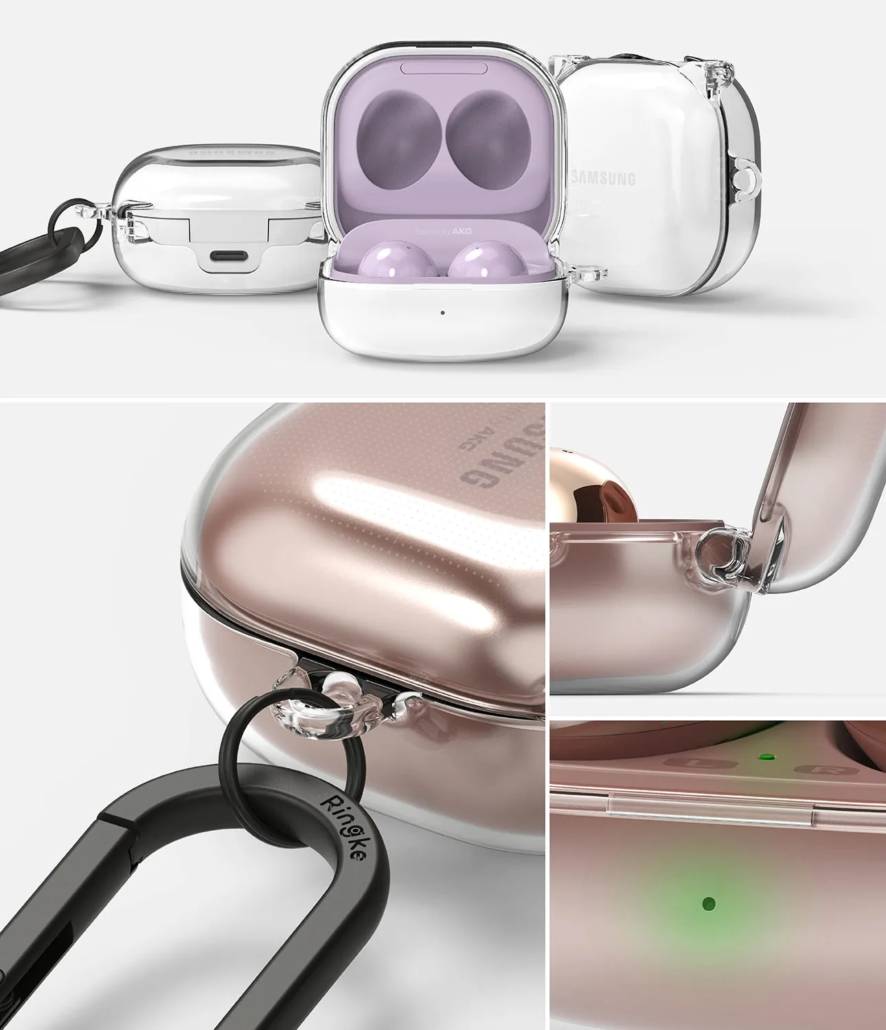 Exclusive Galaxy Buds FE / 2 Pro / Buds 2 / Galaxy Buds Pro / Live Case | Hinge - Clear  Stylish & Comfortable