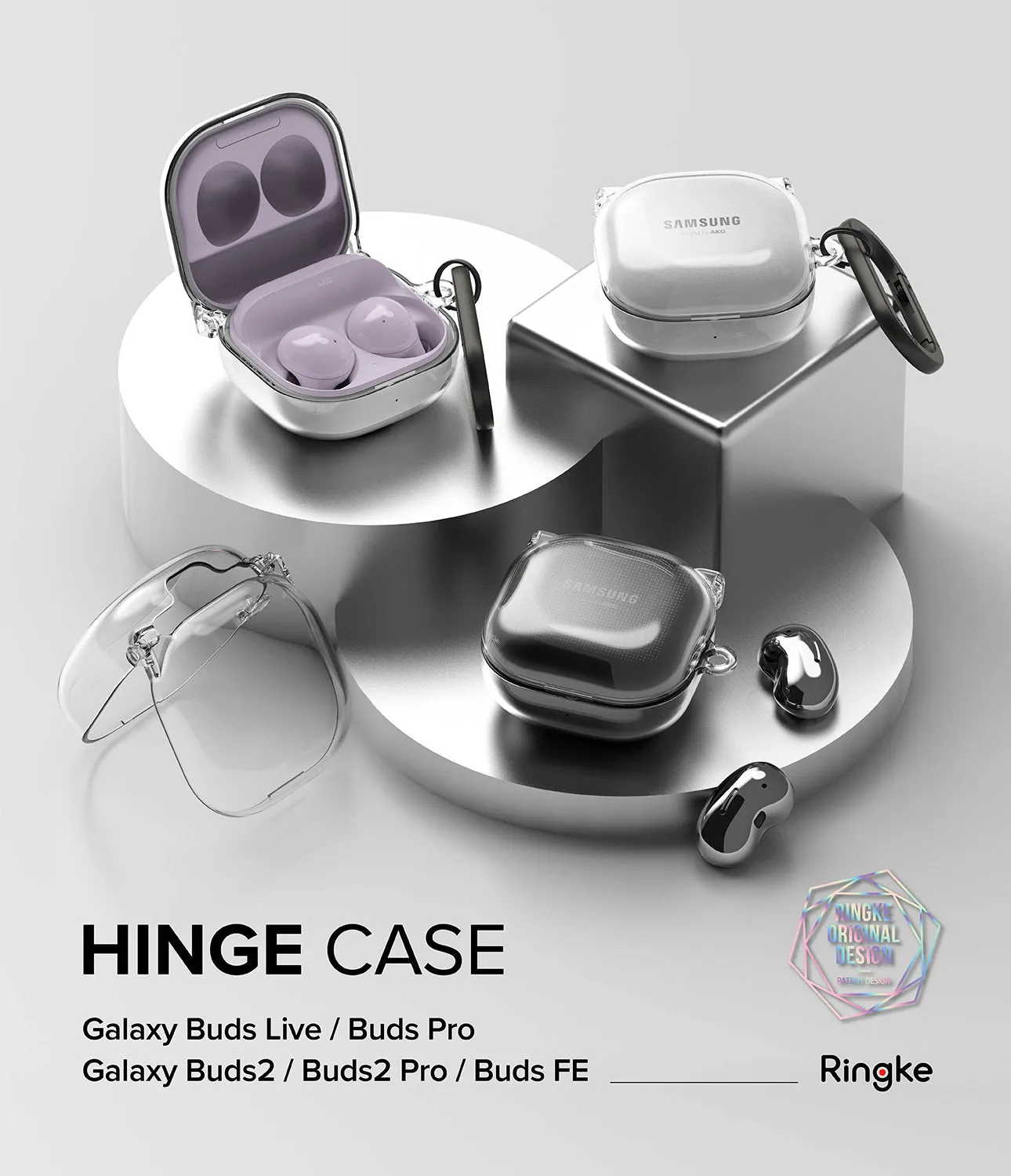Exclusive Galaxy Buds FE / 2 Pro / Buds 2 / Galaxy Buds Pro / Live Case | Hinge - Clear  Stylish & Comfortable