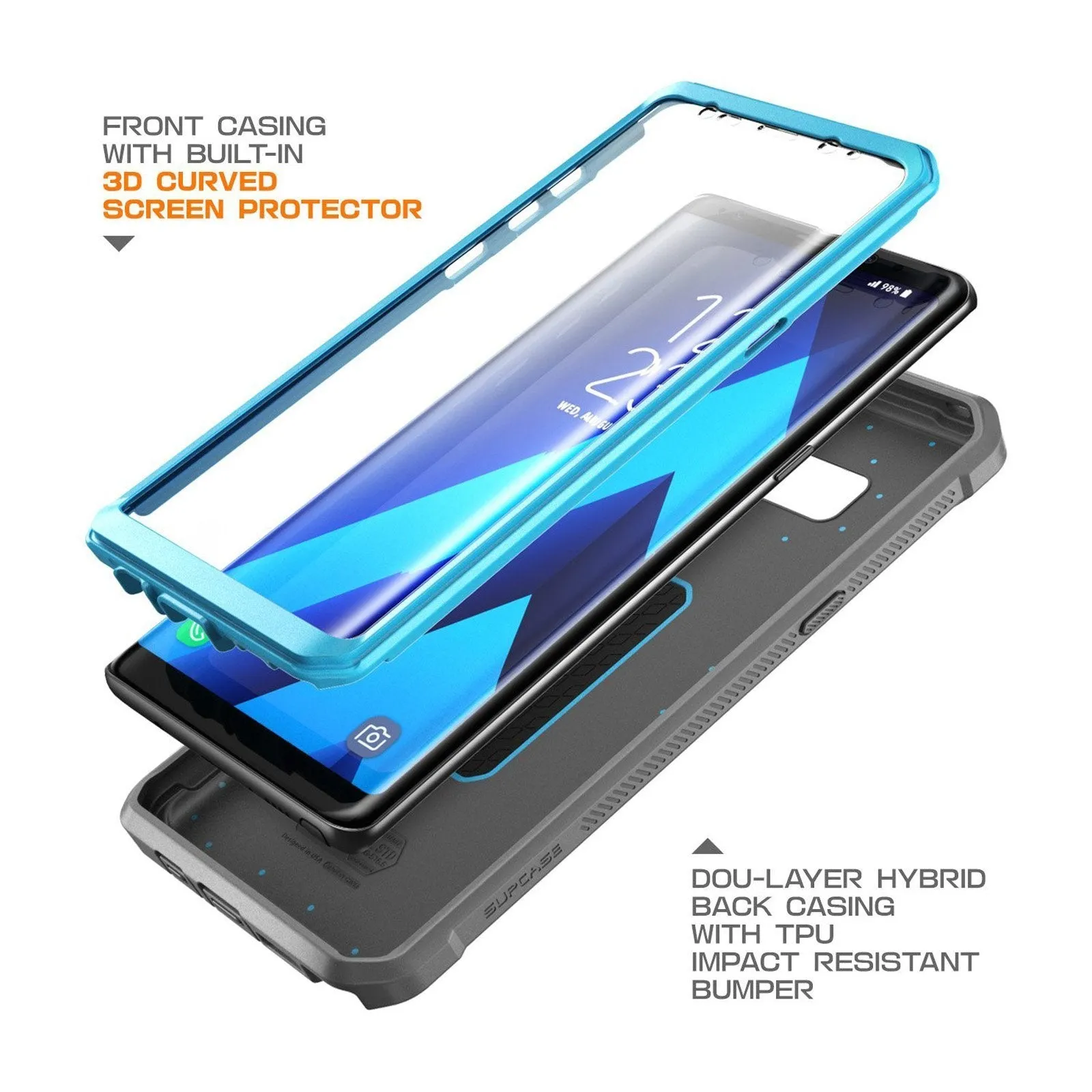 Exclusive Galaxy Note8 Unicorn Beetle Pro Full Body Rugged Holster Case-Blue  Stylish & Comfortable