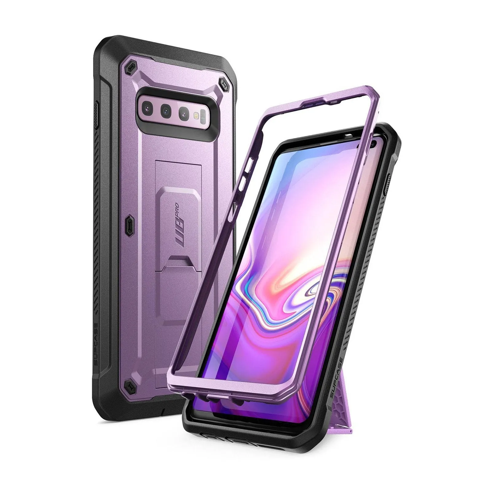 Exclusive Galaxy S10 Plus Unicorn Beetle Pro Full Body Rugged Holster Case-Purple  Going Fast!