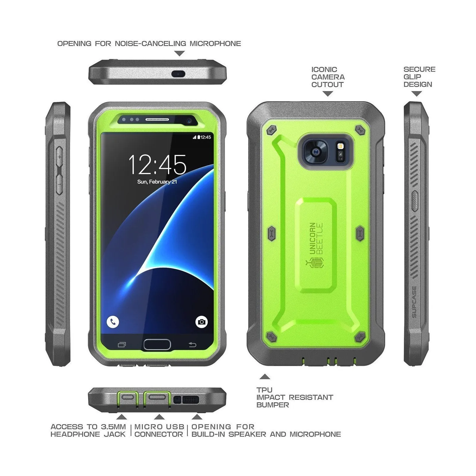 Exclusive Galaxy S7 Unicorn Beetle Pro Full Body Rugged Holster Case-Green  Dont Miss Out!