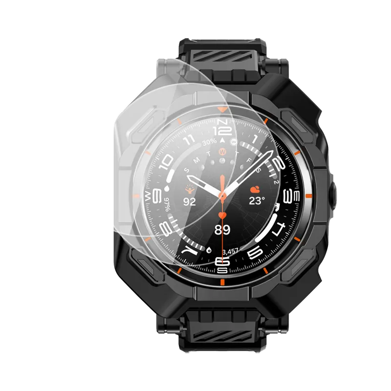 Exclusive Galaxy Watch7 Ultra 47mm Unicorn Beetle PRO Wristband Case with Glass Screen Protectors-Black  Last Few Pieces!