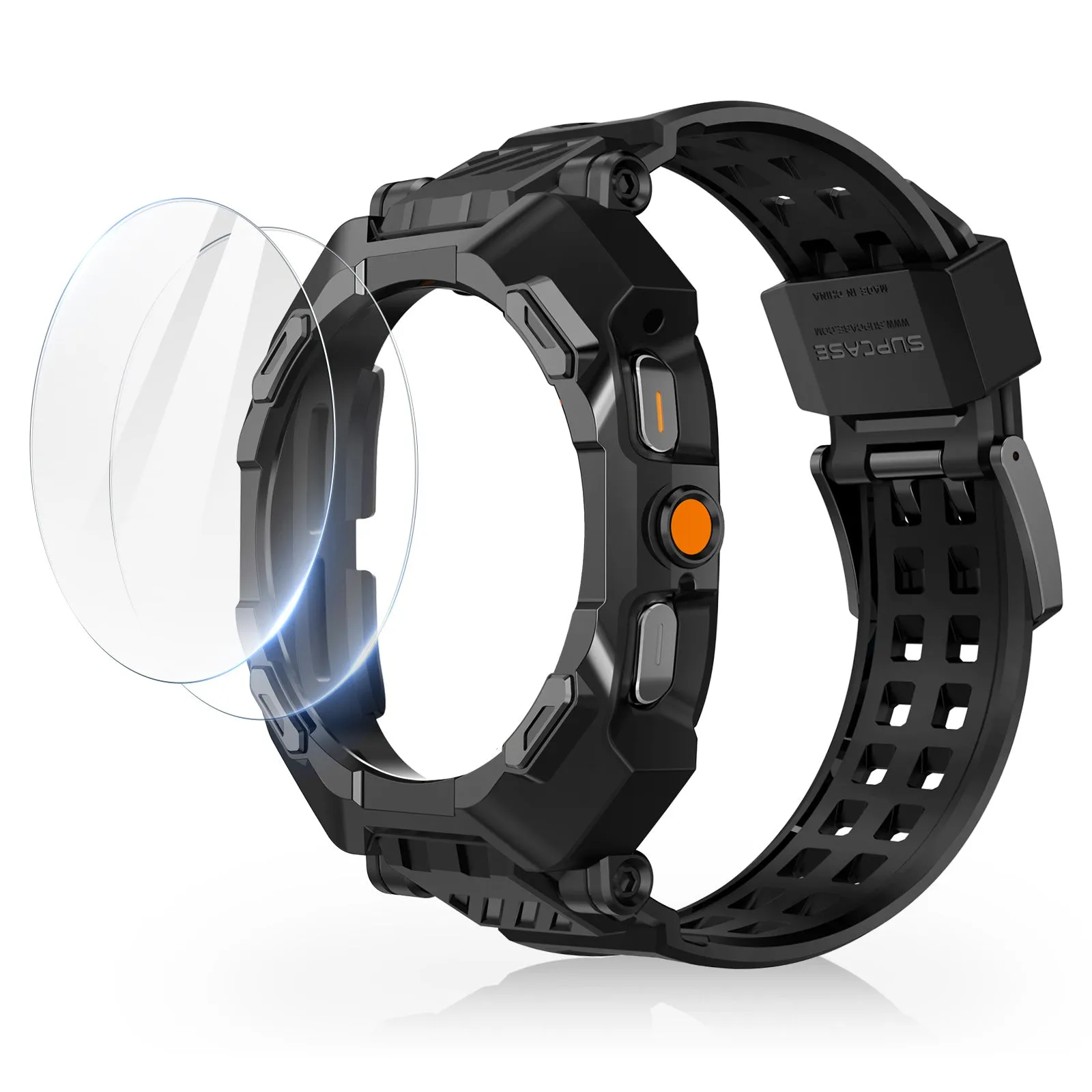 Exclusive Galaxy Watch7 Ultra 47mm Unicorn Beetle PRO Wristband Case with Glass Screen Protectors-Black  Last Few Pieces!