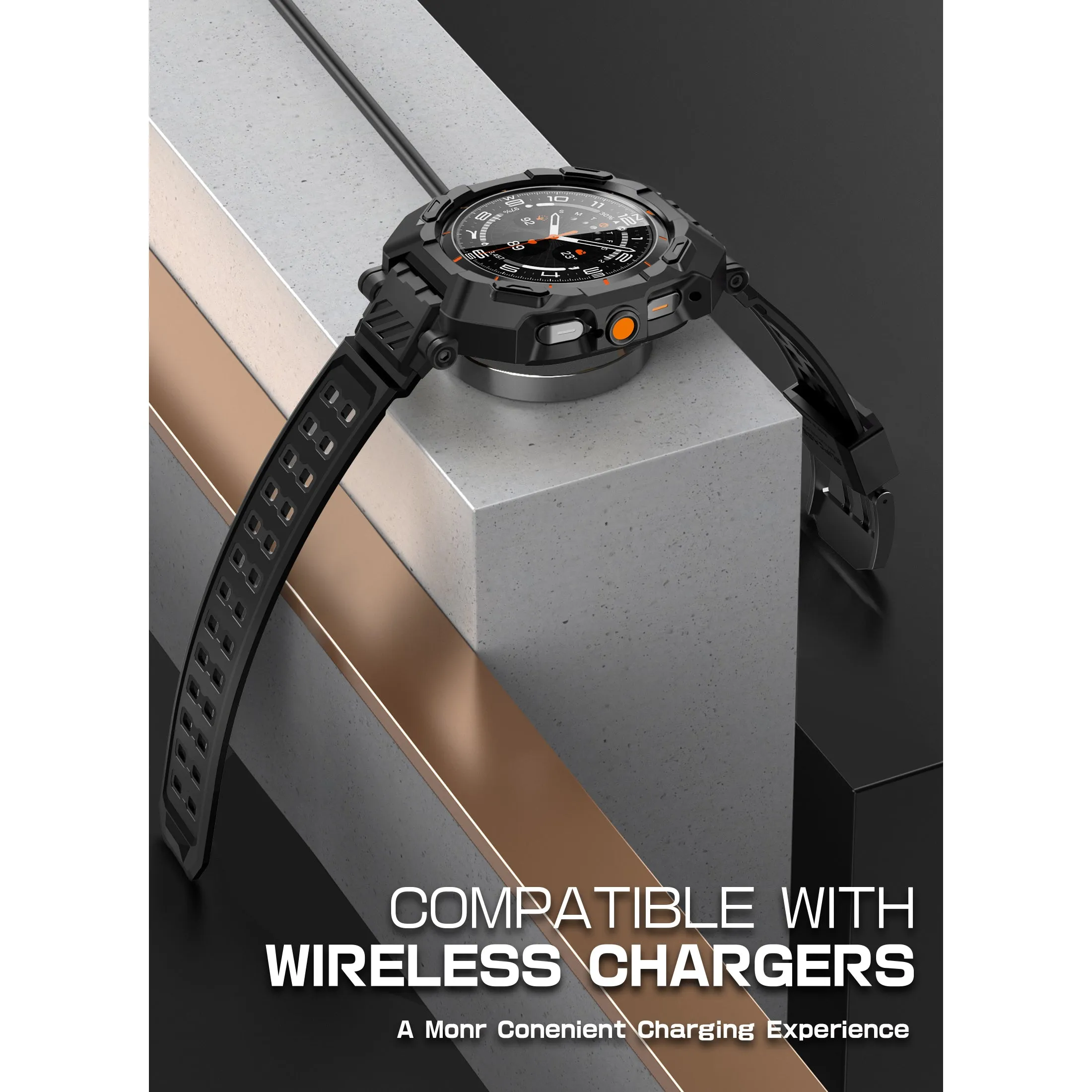 Exclusive Galaxy Watch7 Ultra 47mm Unicorn Beetle PRO Wristband Case with Glass Screen Protectors-Black  Last Few Pieces!