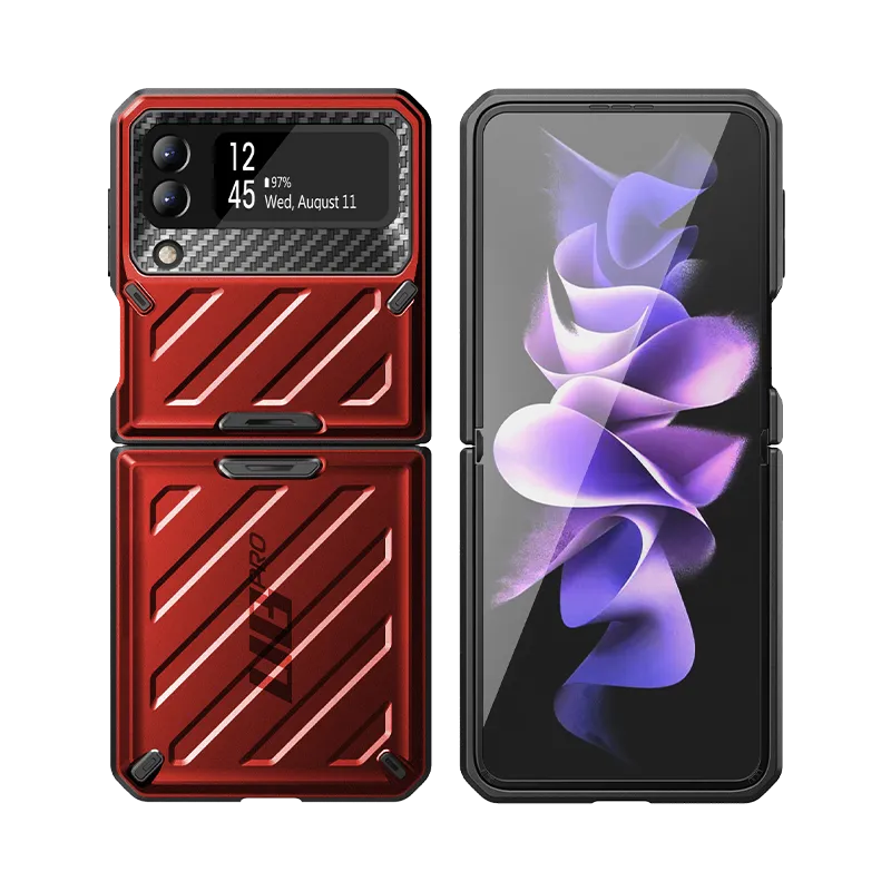 Exclusive Galaxy Z Flip3 Unicorn Beetle PRO Rugged Case with Belt Clip-Metallic Red  Today Only!