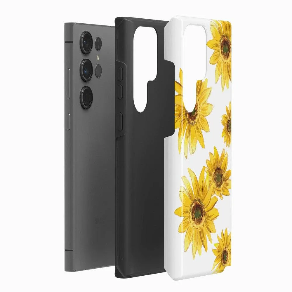 Exclusive Golden Garden | Yellow Sunflower Floral Samsung Case  Stylish & Comfortable