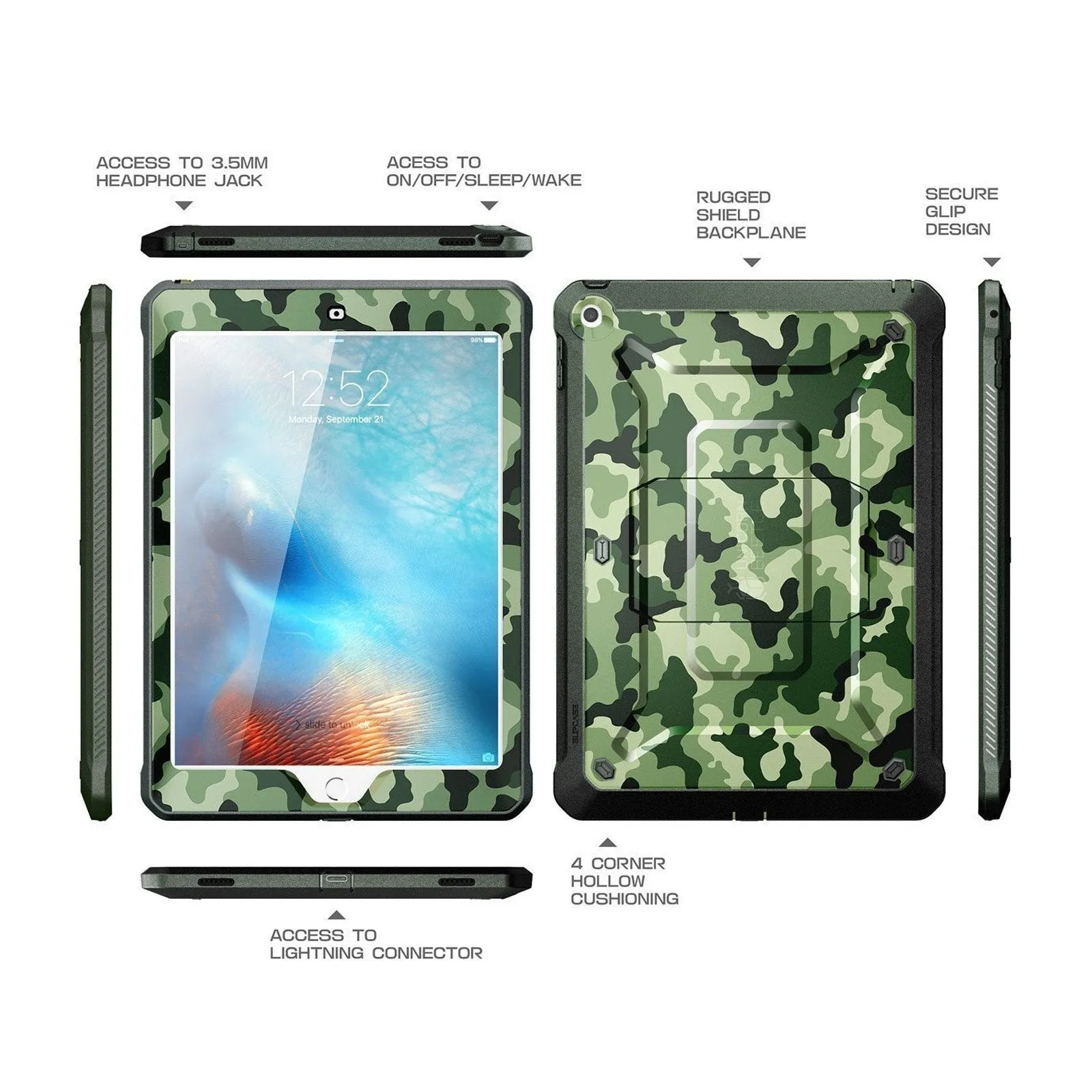 Exclusive iPad 9.7 inch Unicorn Beetle Pro Full-Body Case- Green  Limited Availability!