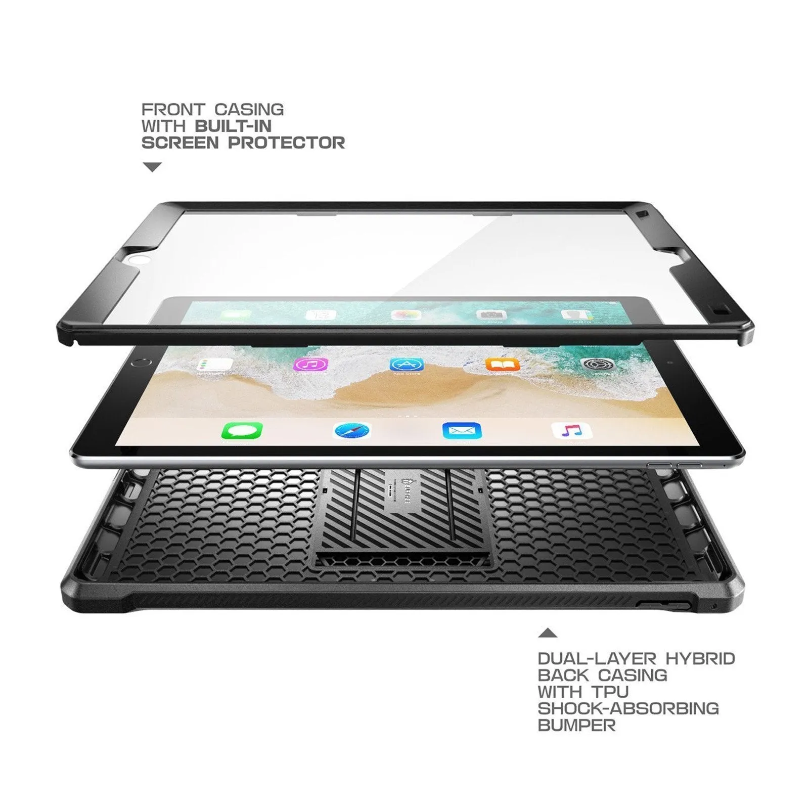 Exclusive iPad Pro 12.9 in (2017) Unicorn Beetle Pro Rugged Protective Case w/ Screen Protector-Black  Almost Sold Out!