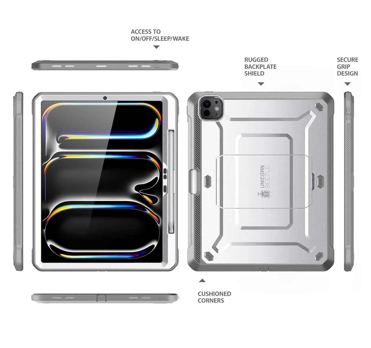Exclusive iPad Pro 13 Inch (2024) Unicorn Beetle Pro Rugged Case- White  Limited Availability!
