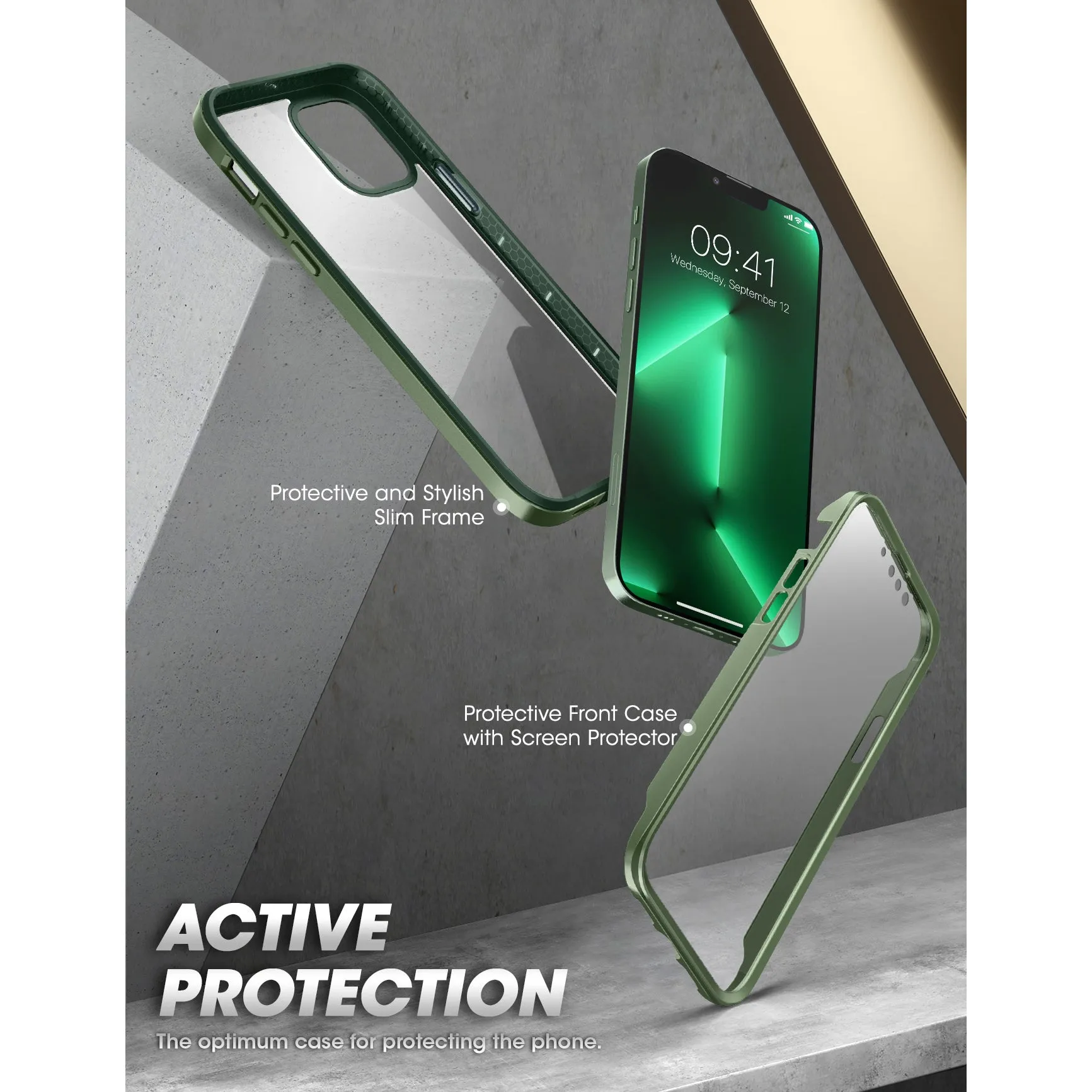 Exclusive iPhone 13 Pro Max 6.7 inch Unicorn Beetle Edge with Screen Protector Clear Case-Dark Green  Stylish & Comfortable