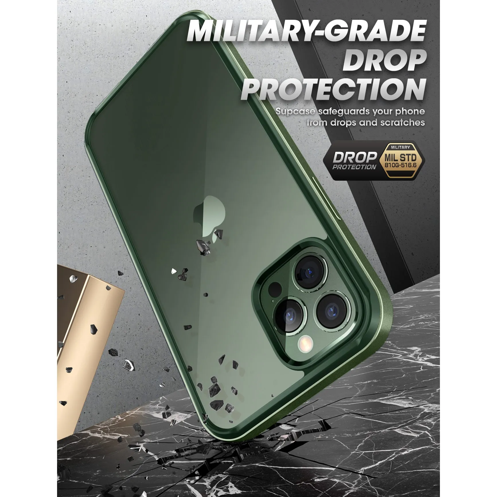 Exclusive iPhone 13 Pro Max 6.7 inch Unicorn Beetle Edge with Screen Protector Clear Case-Dark Green  Stylish & Comfortable