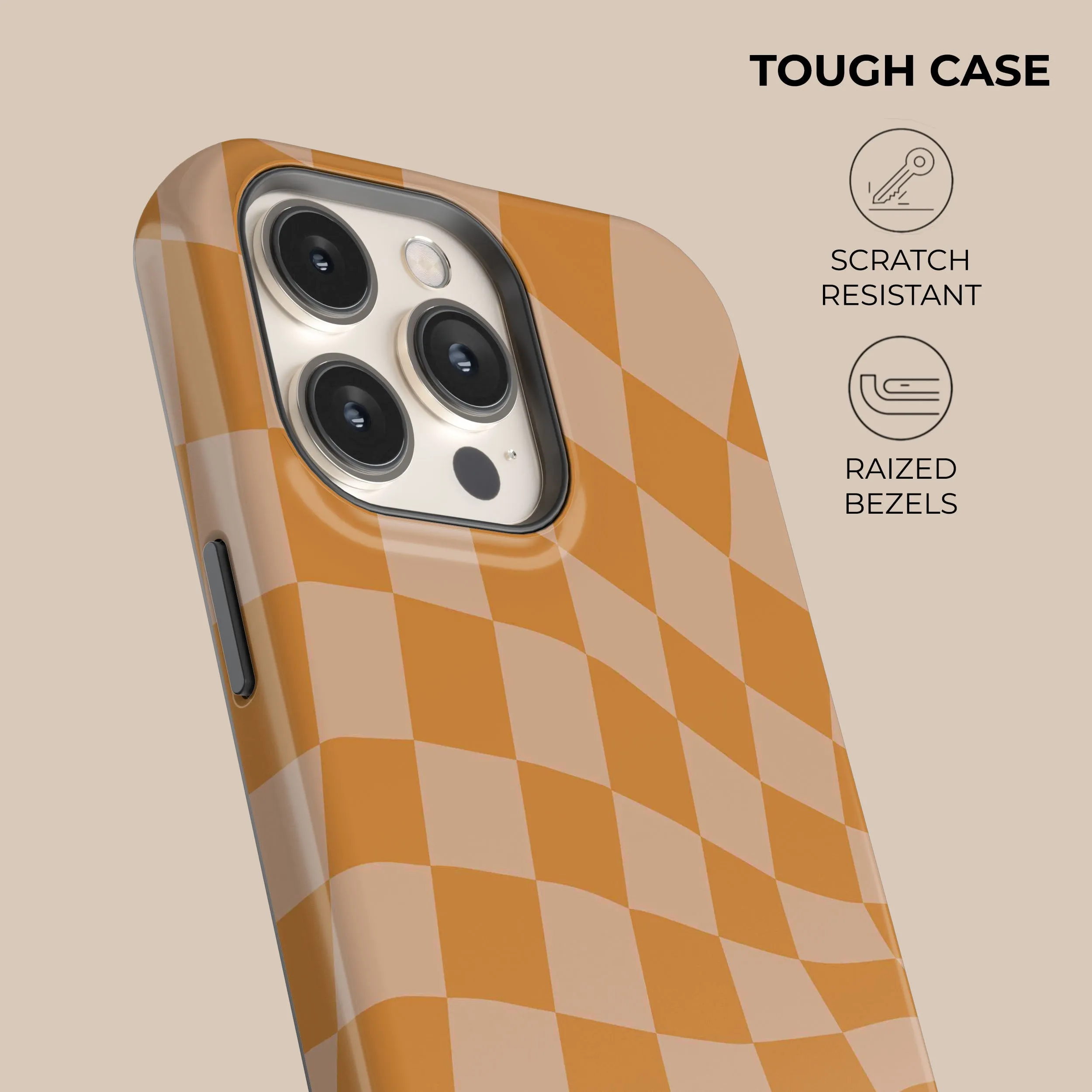Exclusive Orange Wave Checkered Phone Case  Today Only!