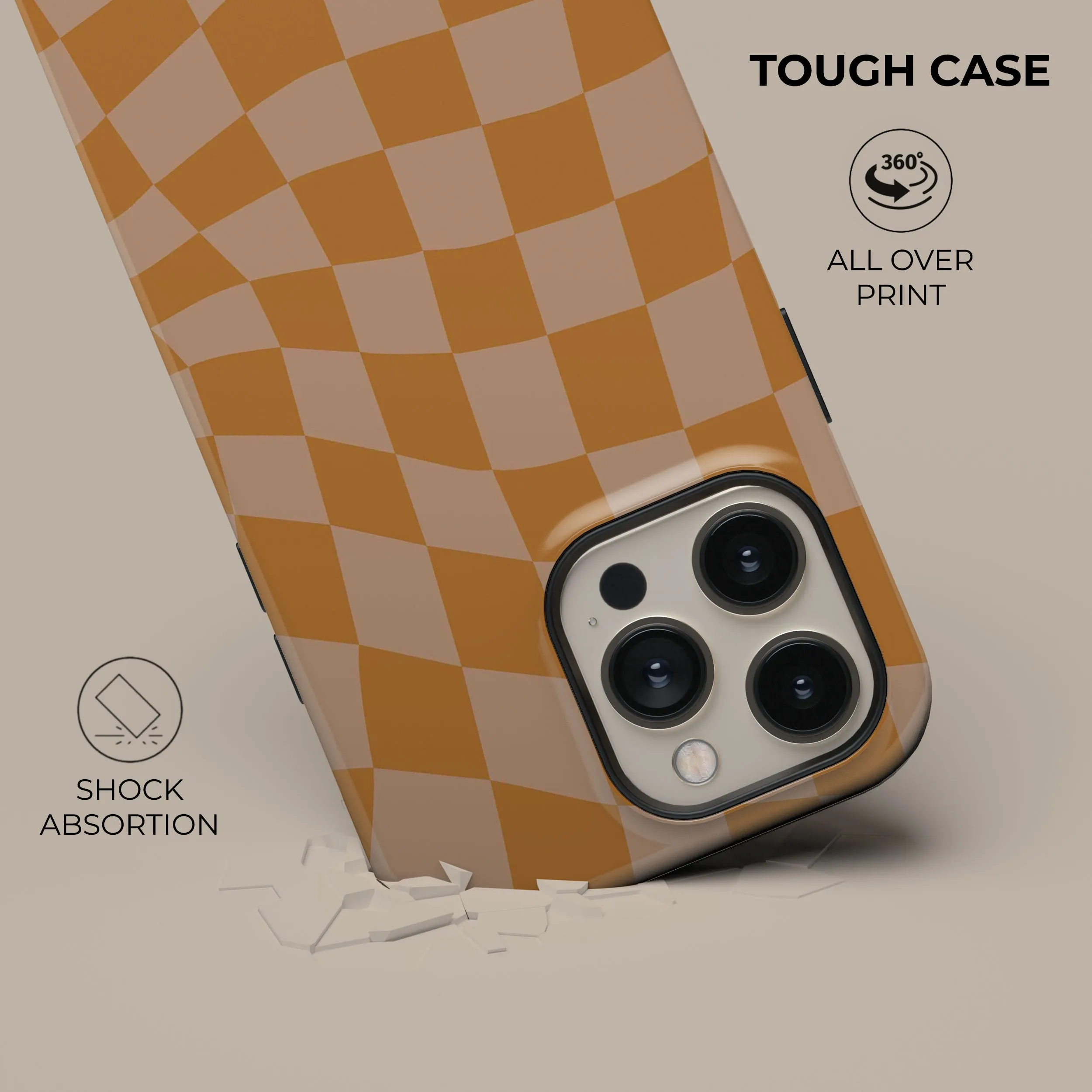Exclusive Orange Wave Checkered Phone Case  Today Only!