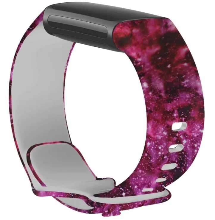 Exclusive Pink Galaxy Fitbit Charge 6 Strap  Limited Availability!