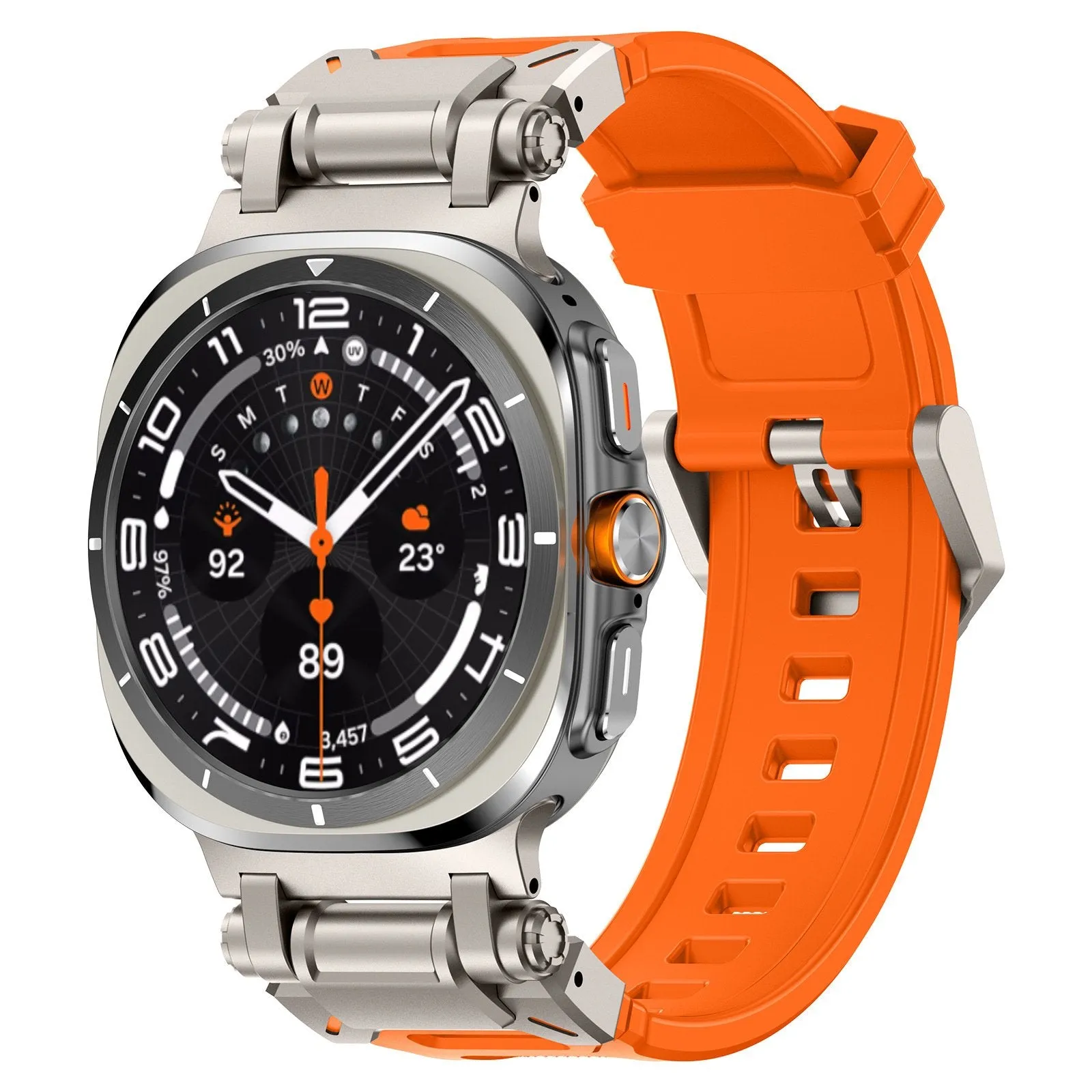 Exclusive Samsung Galaxy Watch Ultra 'Explorer' TPU Strap (Orange with Titanium)  Going Fast!