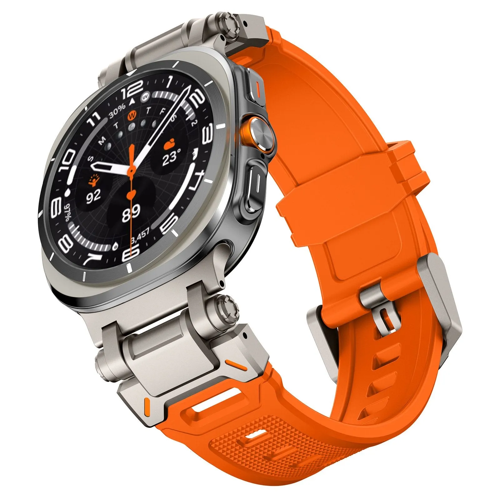 Exclusive Samsung Galaxy Watch Ultra 'Explorer' TPU Strap (Orange with Titanium)  Going Fast!
