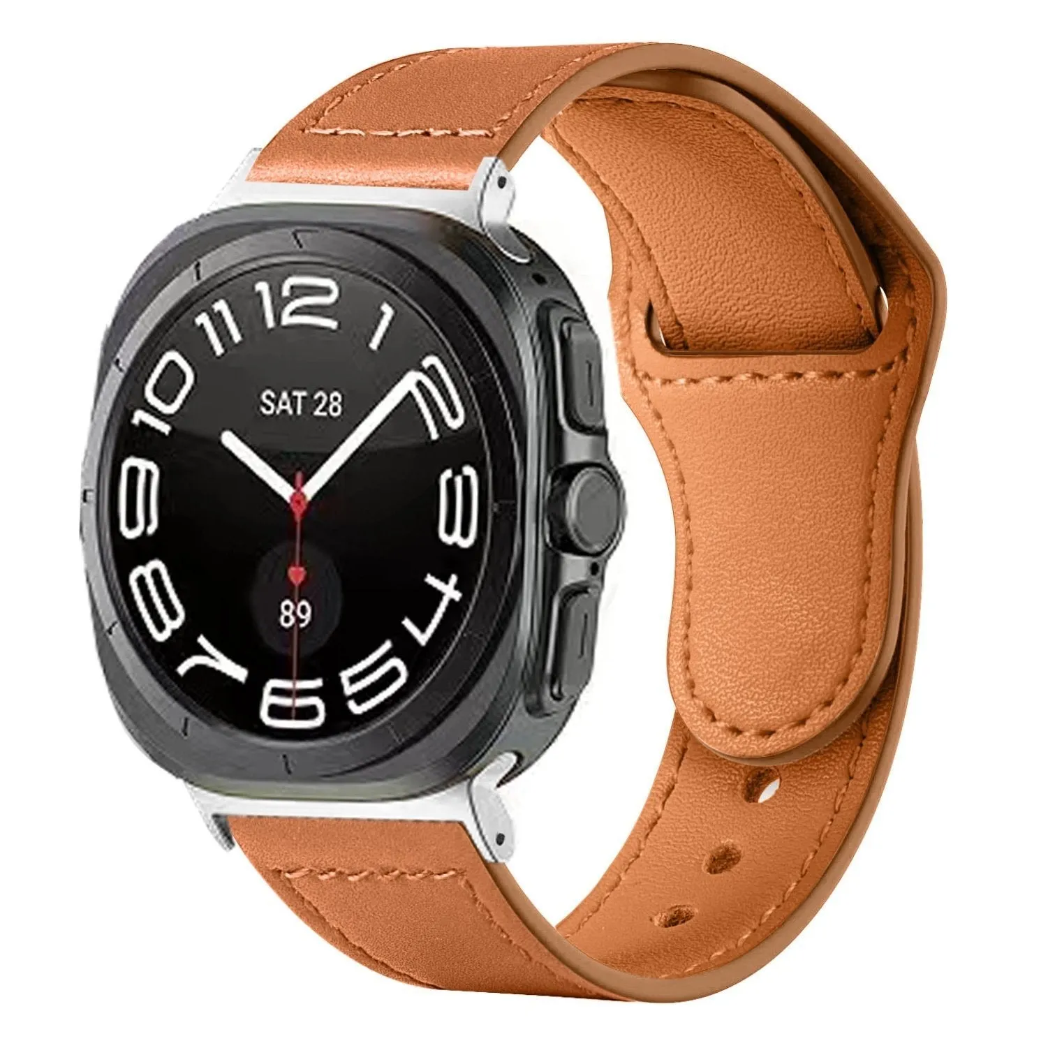 Exclusive Samsung Galaxy Watch Ultra Leather Strap (Brown)  Today Only!