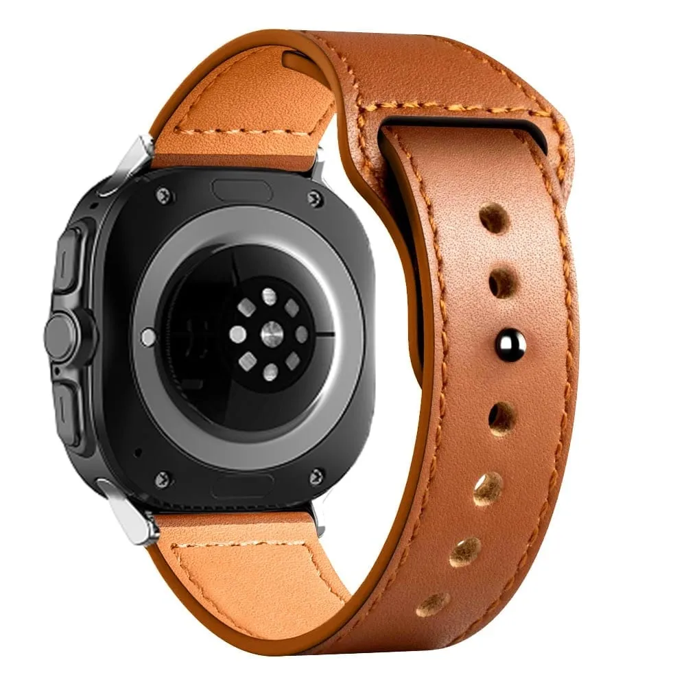 Exclusive Samsung Galaxy Watch Ultra Leather Strap (Brown)  Today Only!