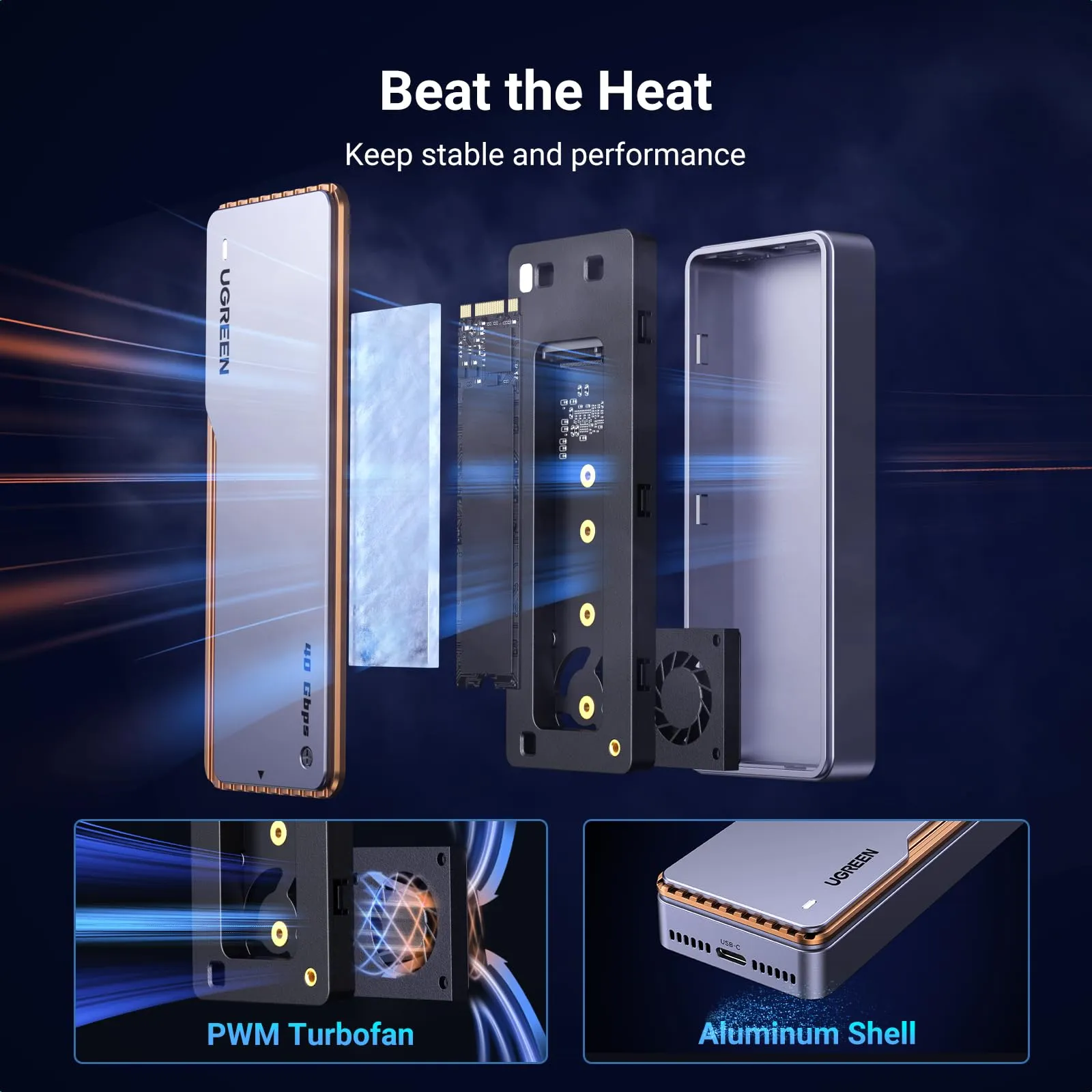 Exclusive UGREEN 40Gpbs Hard Drive Enclosure with Cooling Fan  Limited Availability!