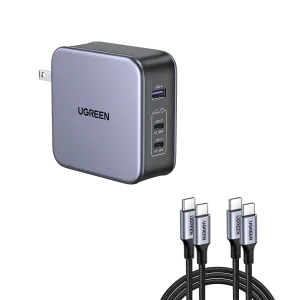 Exclusive UGREEN Nexode 140W USB C GaN Charger-3 Ports Wall Charger Bundle  Limited Stock!