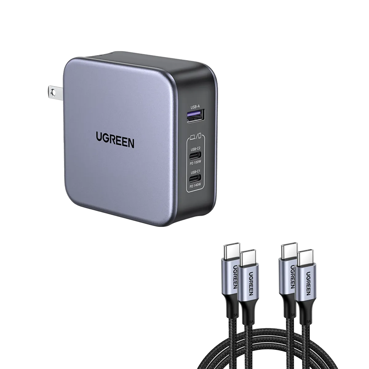 Exclusive UGREEN Nexode 140W USB C GaN Charger-3 Ports Wall Charger Bundle  Limited Stock!