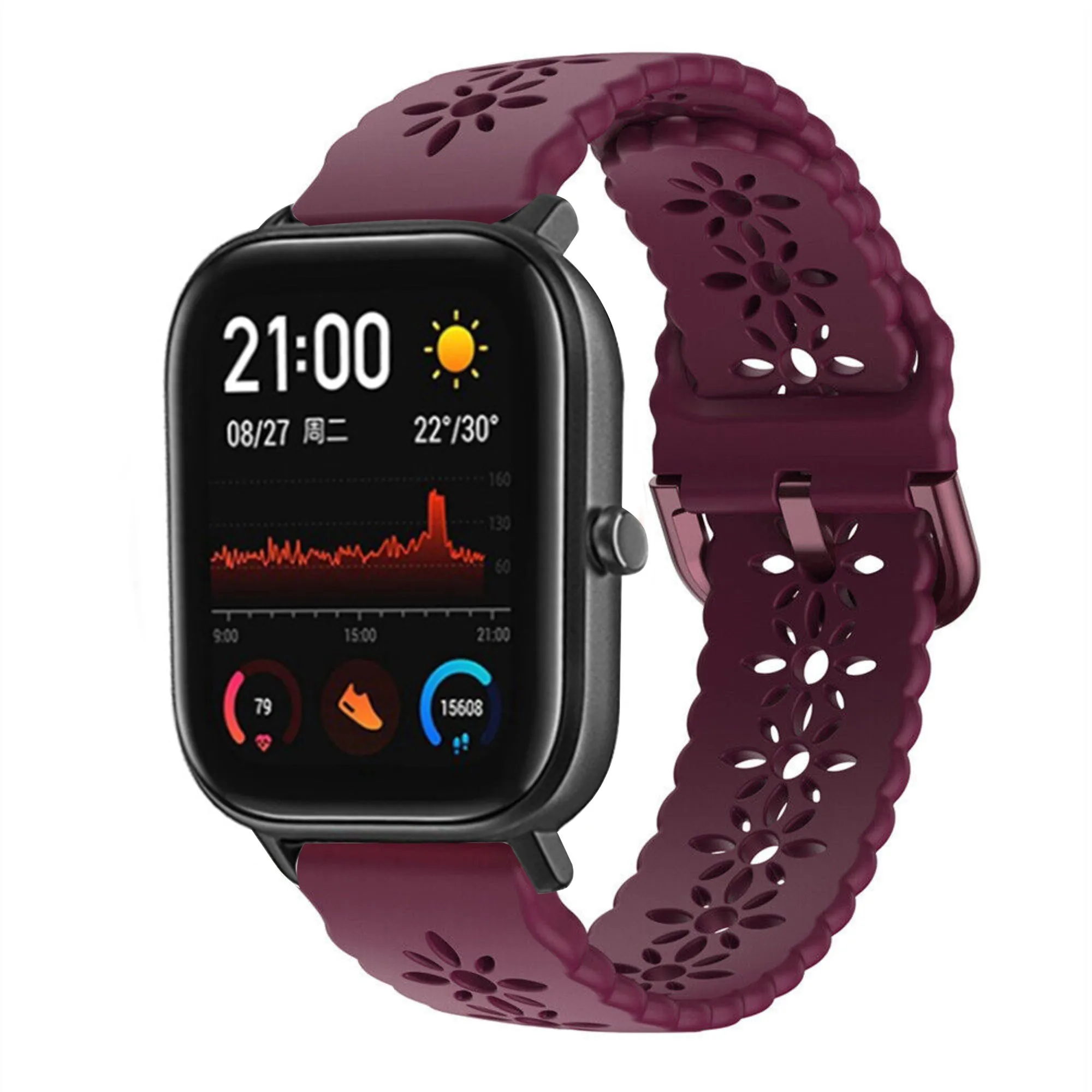 Exclusive Xiaomi Amazfit GTS Silicone Strap Patterned (Burgundy)  Going Fast!