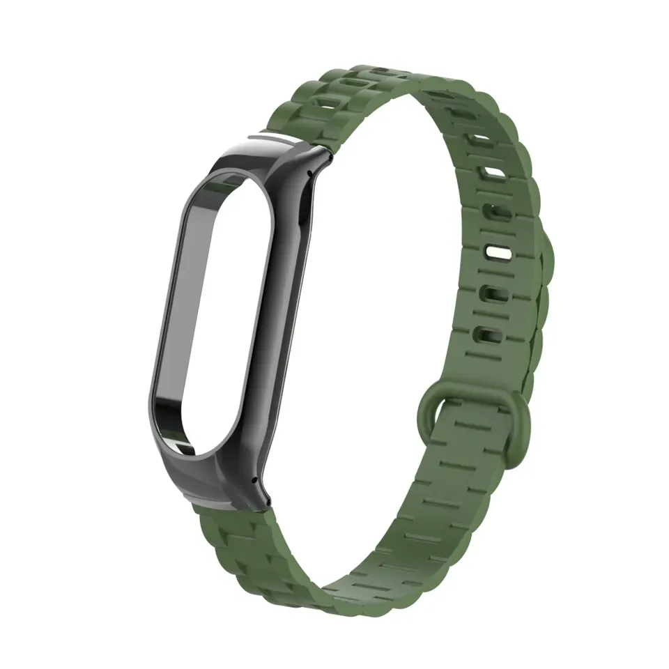 Exclusive Xiaomi Mi Band 7 TPU Strap with Frame (Army Green)  Today Only!