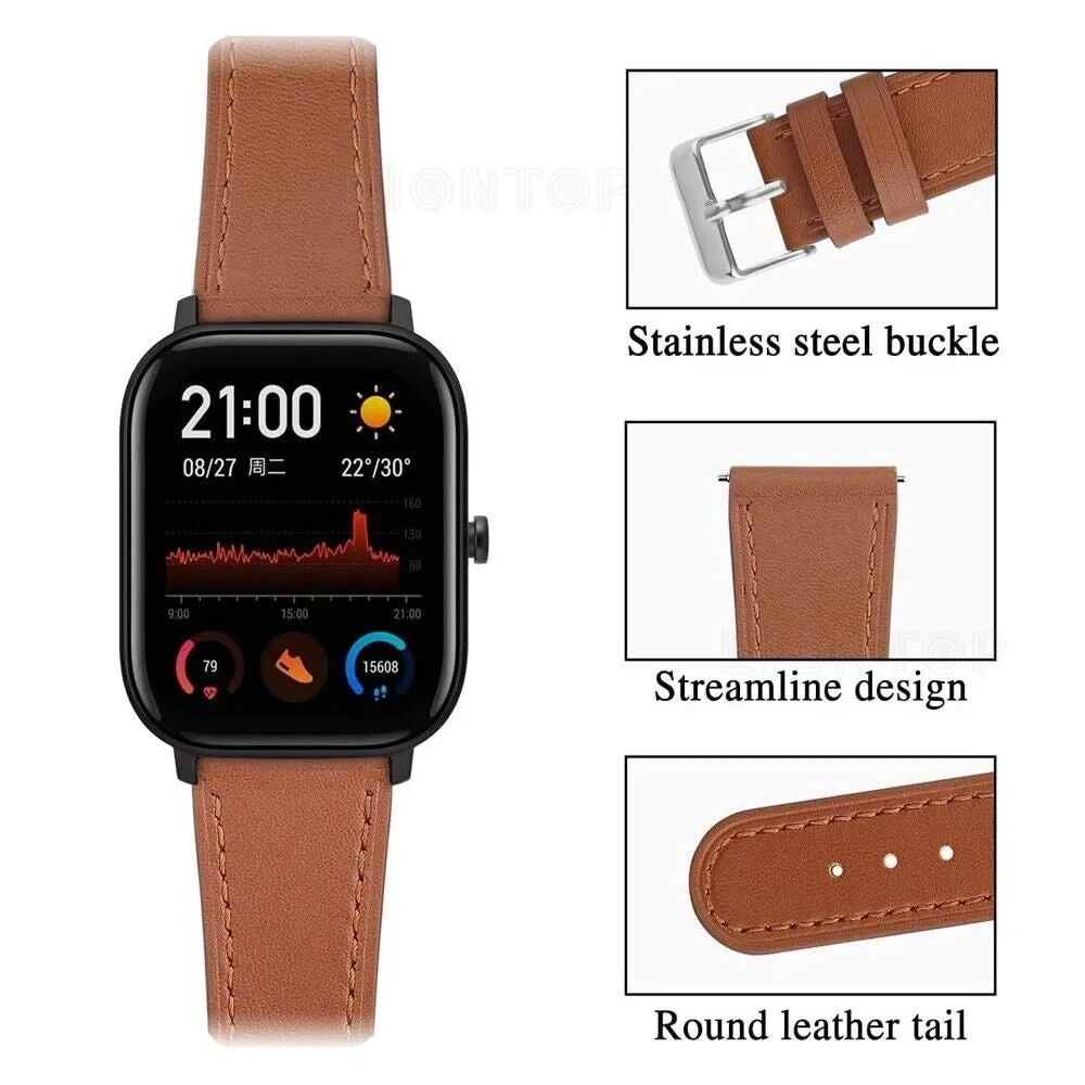 Final Few Amazfit GTS 2 Modern Leather Strap (Brown)  Ends Soon!